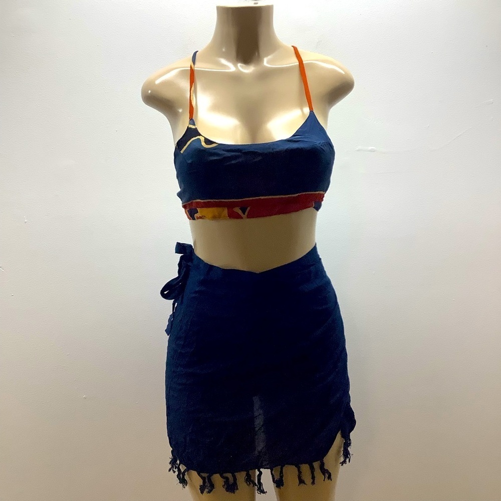 Zuliana/Rama Size Small 100% Rayon Skirt Set.